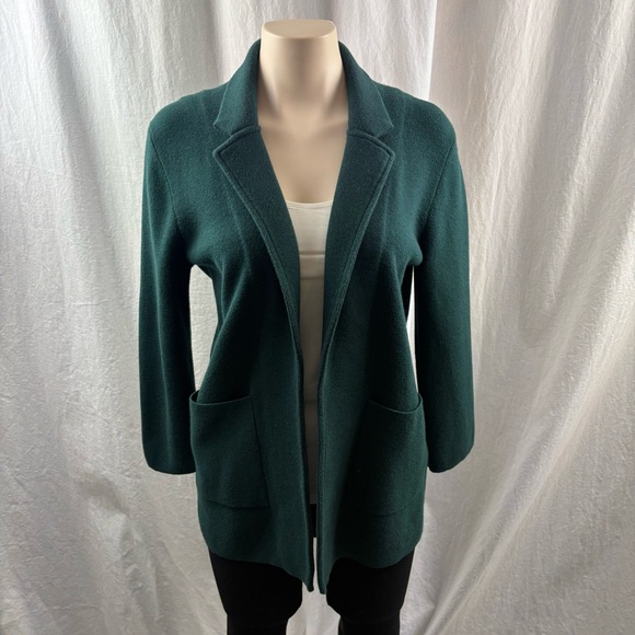 J. Crew Green Sophie Open-front Sweater-blazer S/M - Picture 2 of 8
